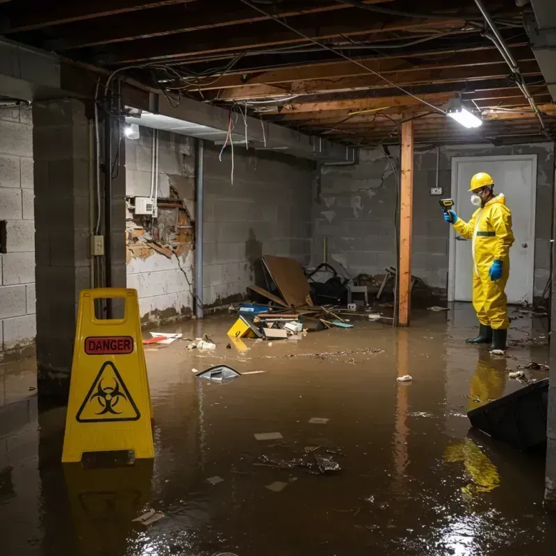 Flooded Basement Electrical Hazard in Hudson, NC Property